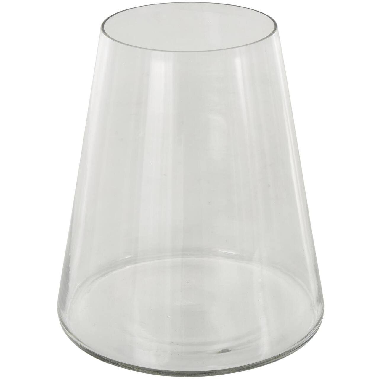 8.5" Clear Glass Wide Cone Shaped Decorative Vase
